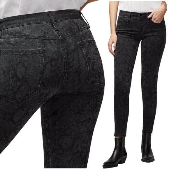 FRAME Denim Le Skinny De Jeanne Tonal Python Womens Size 26 - Picture 1 of 5